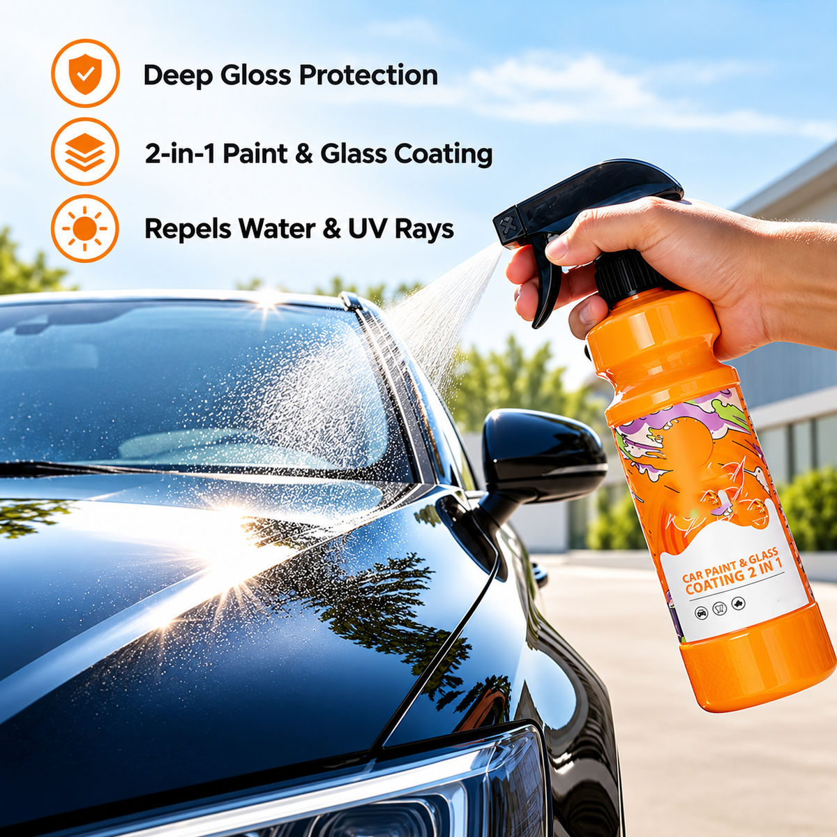2-in-1 Car Paint & Glass Coating Spray – 120ml – homepureclean